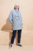Nefise Kapüşonlu Cepli Penye Sweatshirt Mavi resmi