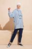 Nefise Kapüşonlu Cepli Penye Sweatshirt Mavi resmi