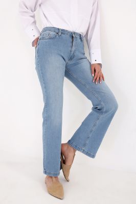 Allday Denim İspanyol Paça Pantolon Kot Mavi resmi