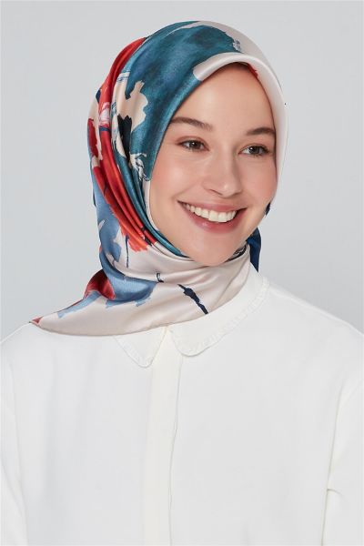 Armine Saf İpek Twill Eşarp 842230 Lacivert resmi