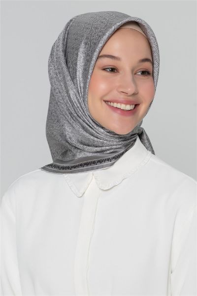 Armine Saf İpek Twill Eşarp 841893 Gümüş resmi