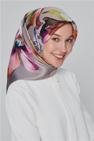 Armine Saf İpek Sura Eşarp 840633 Mor resmi