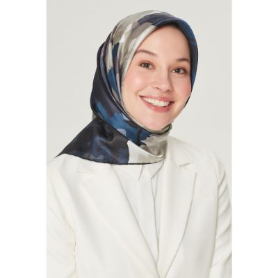 Armine Saf İpek Twill Eşarp 853409 İndigo resmi