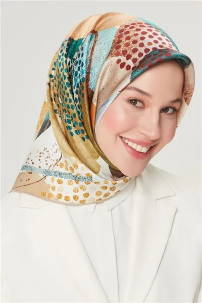 Armine Saf İpek Sura Eşarp 8501 Haki resmi