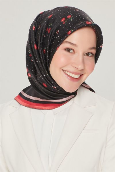 Armine Saf İpek Twill Eşarp 8502 Kırmızı resmi