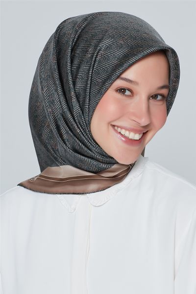 Armine Nostalji Twill İpek Eşarp 8015 Yeşil resmi