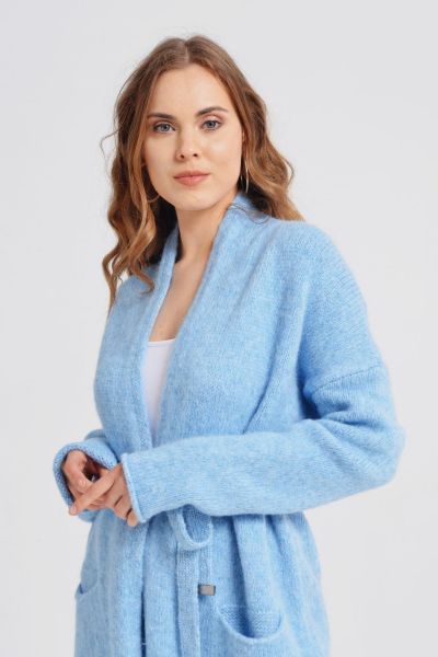 Nefise Beauty Cepli Uzun Hırka Mavi resmi