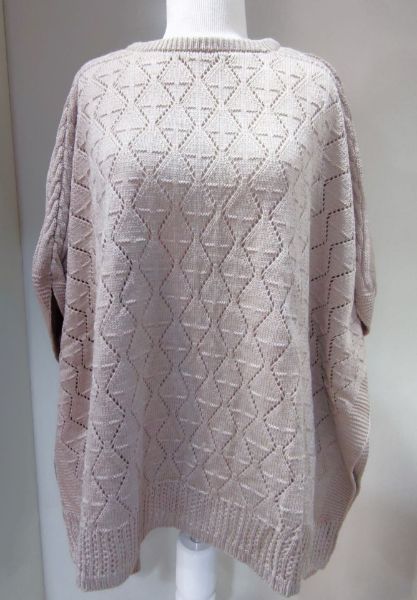 Sobe Oversize Triko Panço Kazak Vizon resmi