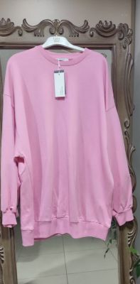 Levidor Bisiklet Yaka Oversize Sweat Pembe resmi